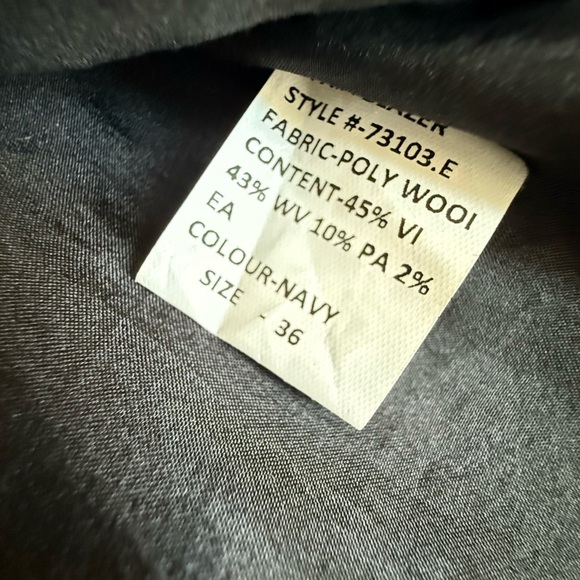 NWT Lecoanet Hemant Paris Designer Blazer Black 3/4 Sleeve Size 36 (US 4 - Picture 4 of 6